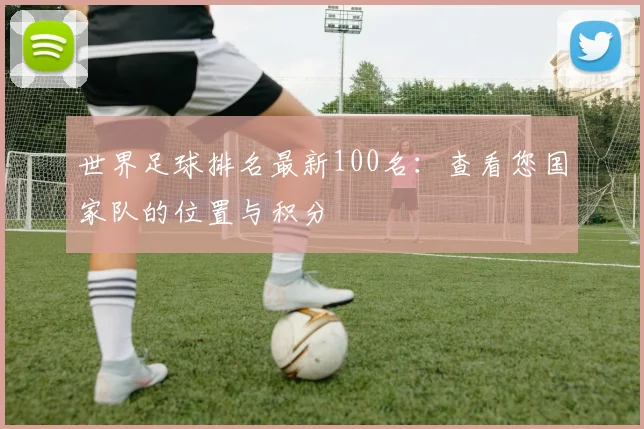 世界足球排名最新100名：查看您国家队的位置与积分